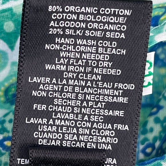 Kuhl Flora Sleeveless Tank Blouse Silk Blend Women's XL Blue Green Boho Resort - Picture 8 of 12